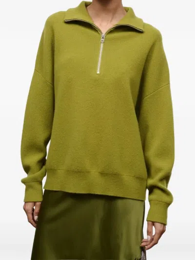 Staud Hudson Cashmere Sweater In Green