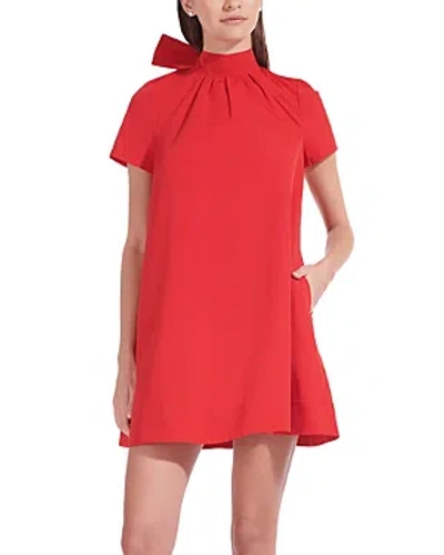 Staud Ilana Mock Neck Mini Dress In Red