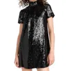 Staud Ilana Sequinned Mini Dress In Black
