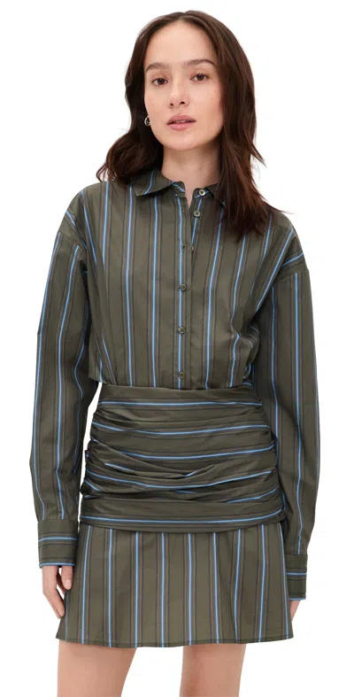 Staud Indya Mini Dress Huntington Stripe In Multi