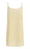 Staud Irena Striped Silk Mini Dress In Yellow