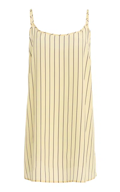 Staud Irena Striped Silk Mini Dress In Yellow