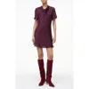 Staud Iris Cowl Neck Stretch Silk Minidress In Burgundy