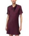 Staud Iris Cowl Neck Stretch Silk Minidress In Burgundy