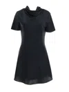 Staud Silk Mini Dress Cowl Neckline In Black
