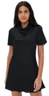 Staud Silk Mini Dress Cowl Neckline In Black