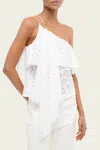 Staud Isa Eyelet Top In White In White