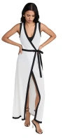 Staud Ischia Dress Black/white In Black/white