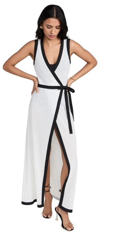 Staud Ischia Dress Black/white In Black/white
