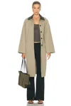Staud Jackson Long Coat In Neutral