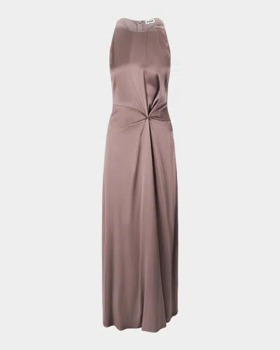 Staud Jaelyn Silk Maxi Dress In Brown
