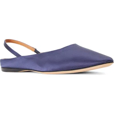 Staud Janine Slingback Flat In Navy