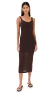 Staud Jessica Dress Dark Chocolate In Dark Chocolate