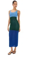 Staud Jessica Maxi Dress Deep Sea/jungle/sky In Deep Sea/jungle/sky