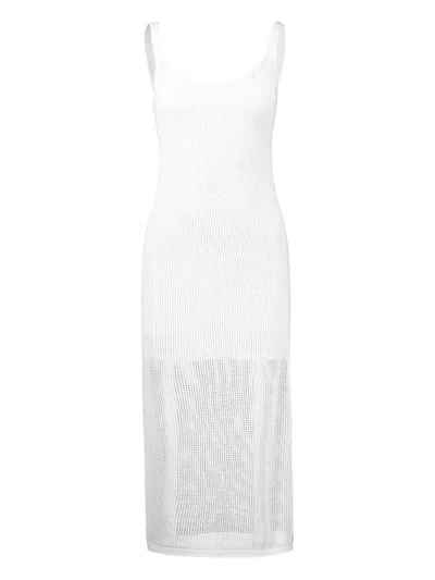 Staud Jessica Openwork Dress In White