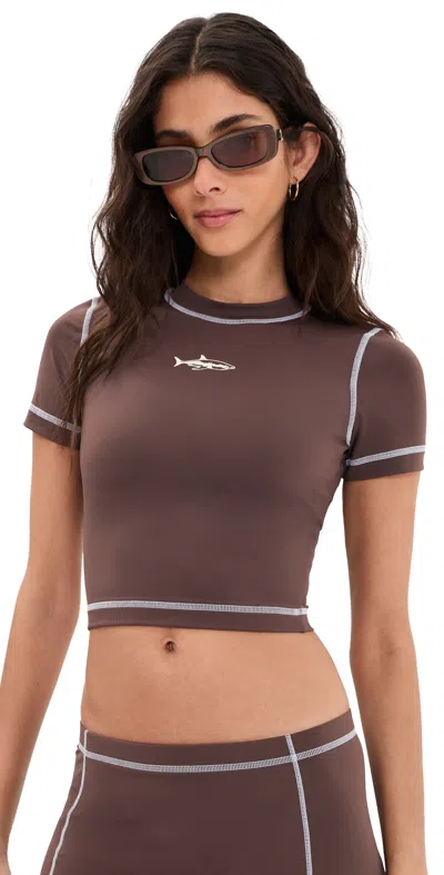 Staud Jett Swim Top Java In Brown