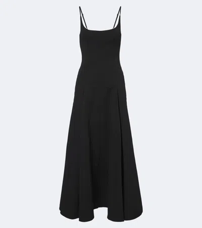 Staud Jill Cotton-blend Maxi Dress In Black