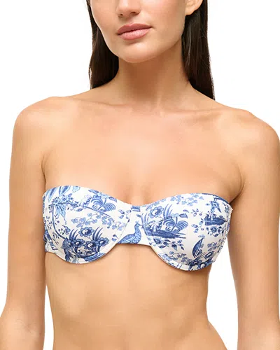 Staud Jo Balconette Bikini Top In Blue