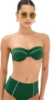 Staud Jo Balconette Bikini Top Jungle/white In Jungle/white
