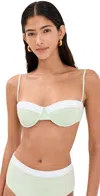 Staud Jo Balconette Bikini Top Pale Jade In Pale Jade