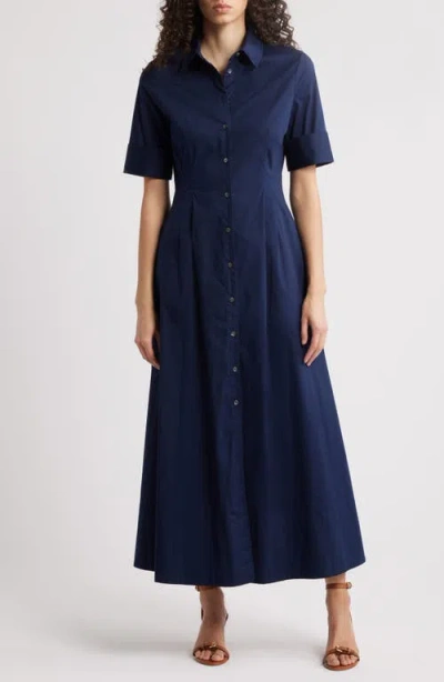 Staud Joan A-line Shirtdress In Blue