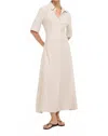 Staud Joan Linen Dress In Natural In White