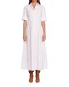 Staud Joan Collared Maxi Shirtdress In White