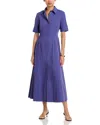 Staud Joan Stripe Maxi Shirtdress In Blue