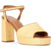Staud Jodie Ankle Strap Platform Sandal In Gold