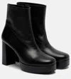 Staud Jodie Leather Platform Ankle Boots In Black