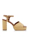 Staud Jodie Ankle Strap Platform Sandal In Neutral