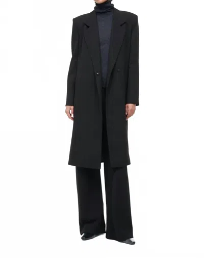 Staud Jolene Knee-length Wrap Jacket In Black