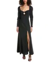 Staud Josephine Poplin Maxi Dress In Black