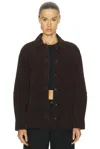 Staud Josette Suede Shirt In Brown