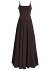 Staud Joy Cotton-blend Maxi Dress In Brown