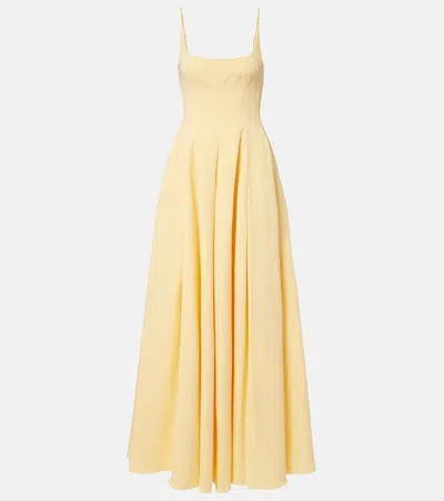 Staud Joy Cotton-blend Gown In Yellow