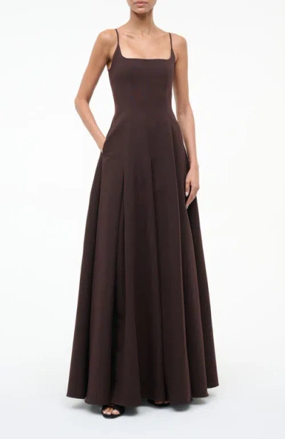 Staud Joy Maxi Dress In Brown
