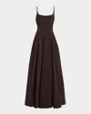 Staud Joy Maxi Dress In Brown