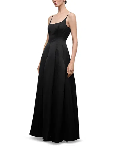 Staud Joy Satin Maxi Dress In Black