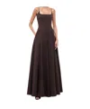 Staud Joy Cotton-blend Faille Maxi Dress In Brown