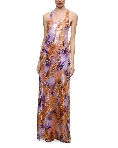 Staud Juanita Embellished Low Racerback Dress In Multi