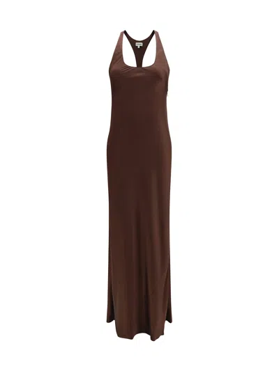 Staud Juanita Long Dress In Brown