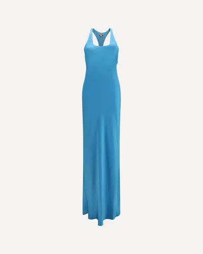 Staud Juanita Open-back Maxi Dress In Blue
