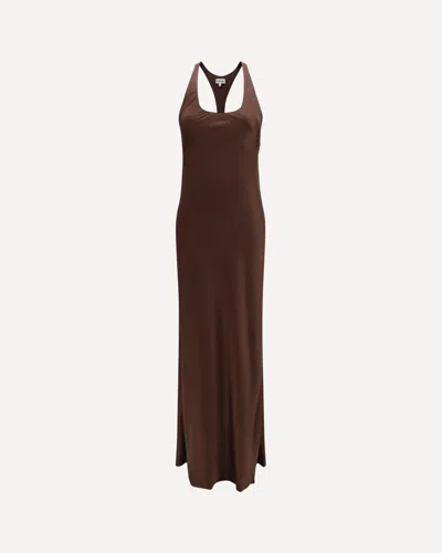 Staud Juanita Long Dress In Brown