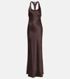 Staud Juanita Satin Gown In Burgundy