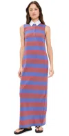 Staud Julius Sleeveless Polo Maxi Dress In Purple