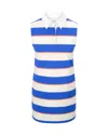Staud Julius Mini Dress In Yacht Rugby Stripe In Blue