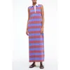 Staud Julius Sleeveless Polo Maxi Dress In Purple