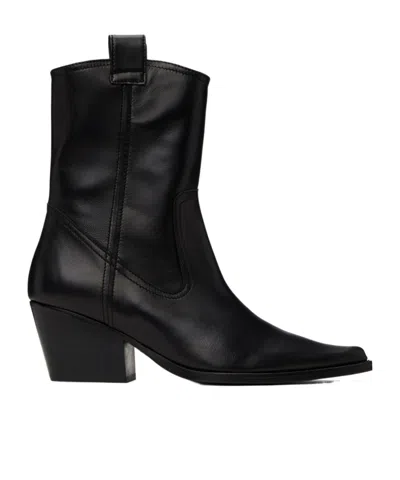 Staud Woman Ankle Boots Black Size 11 Bovine Leather
