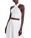 Staud Kai Smocked Halter Top In White